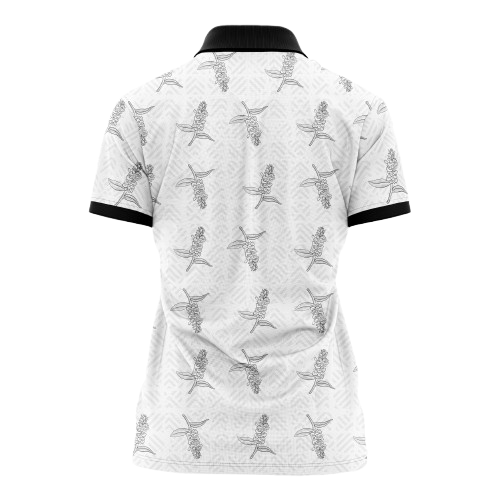 Polo Shirt - White Floral