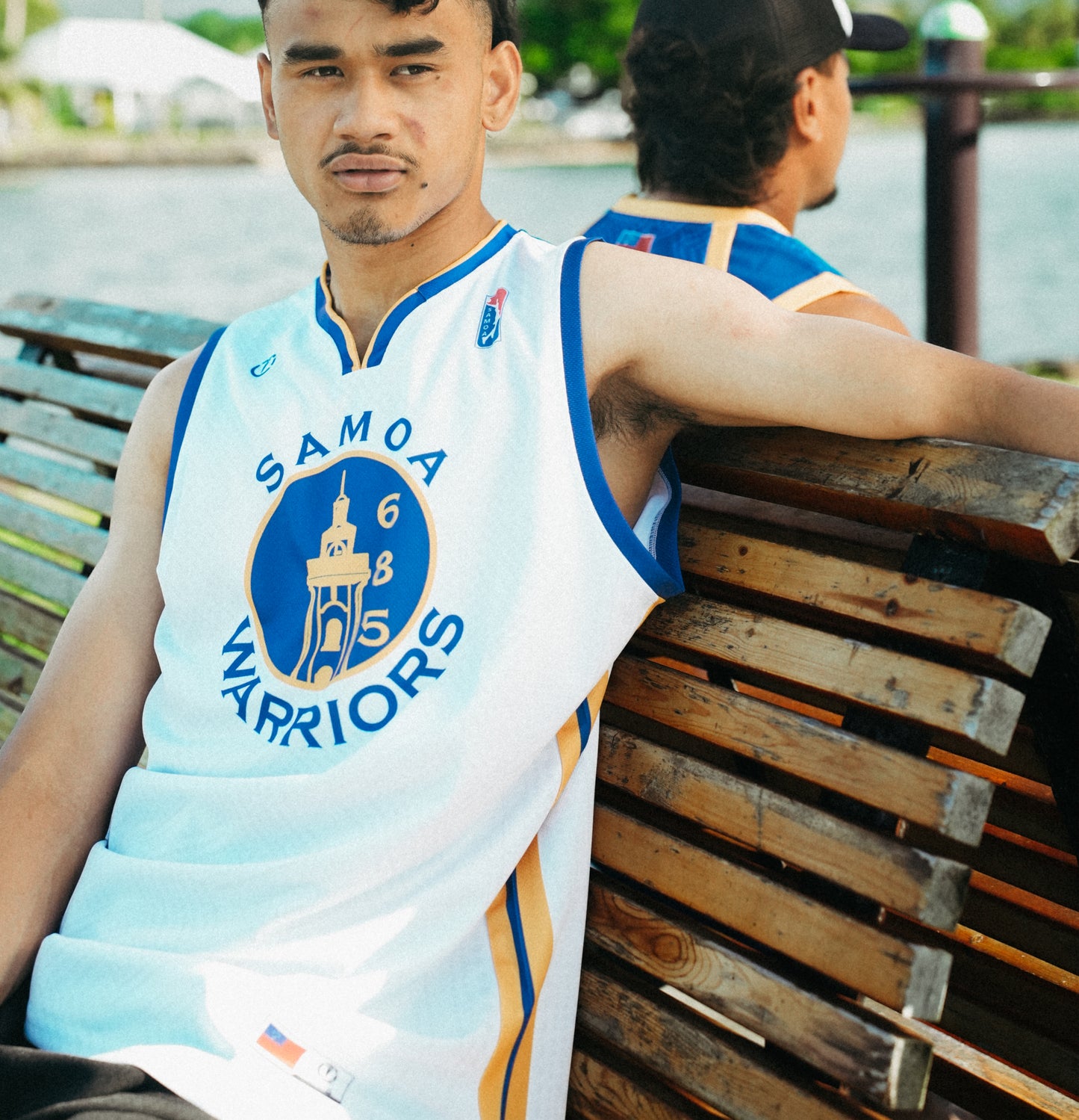 SAMOA WARRIOR SINGLET- WHITE