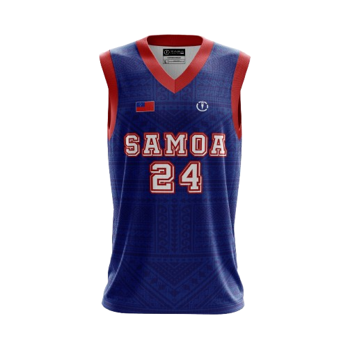 BASKETBALL VEST - SAMOA - Blue & Red