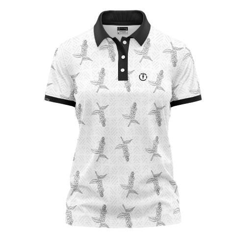 Polo Shirt - White Floral