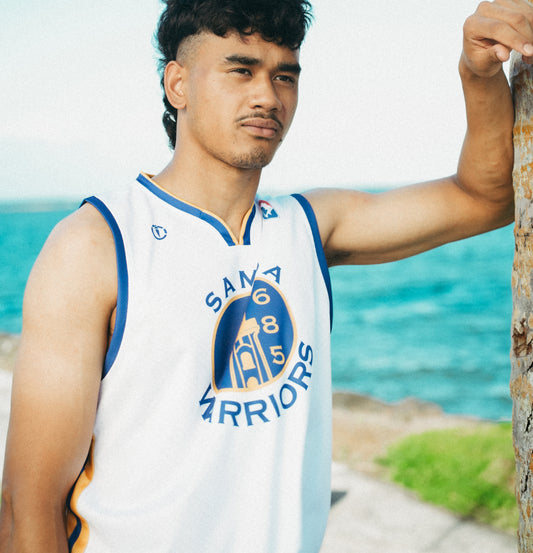 SAMOA WARRIOR SINGLET- WHITE