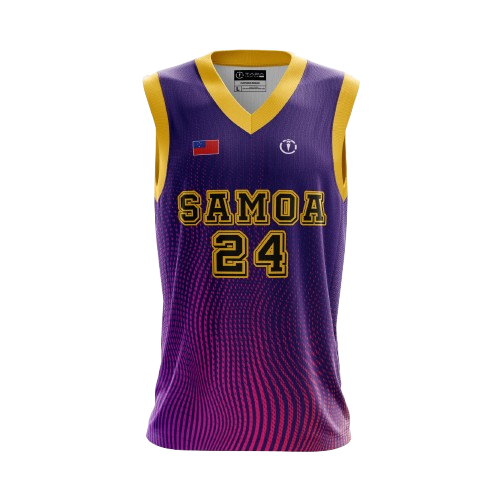 BASKETBALL VEST SAMOA - Purple and Yellow