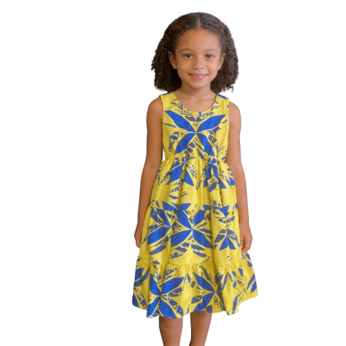 Yellow Floral Kids Size Dress